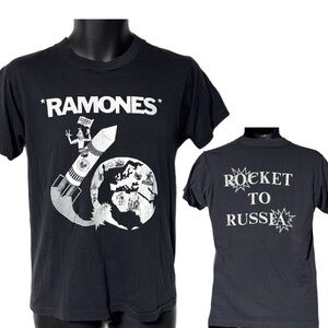 Vintage Ramones Rocket To Russia Shirt Single Stitch Double Sided 80’s Punk Tee